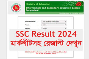 SSC Result 2024 Marksheet with Number